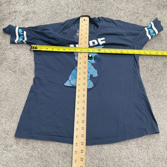 Disney Stitch Graphic T-Shirt Juniors XXL Blue Crew Neck Short Sleeve Cotton Tee - Picture 6 of 11